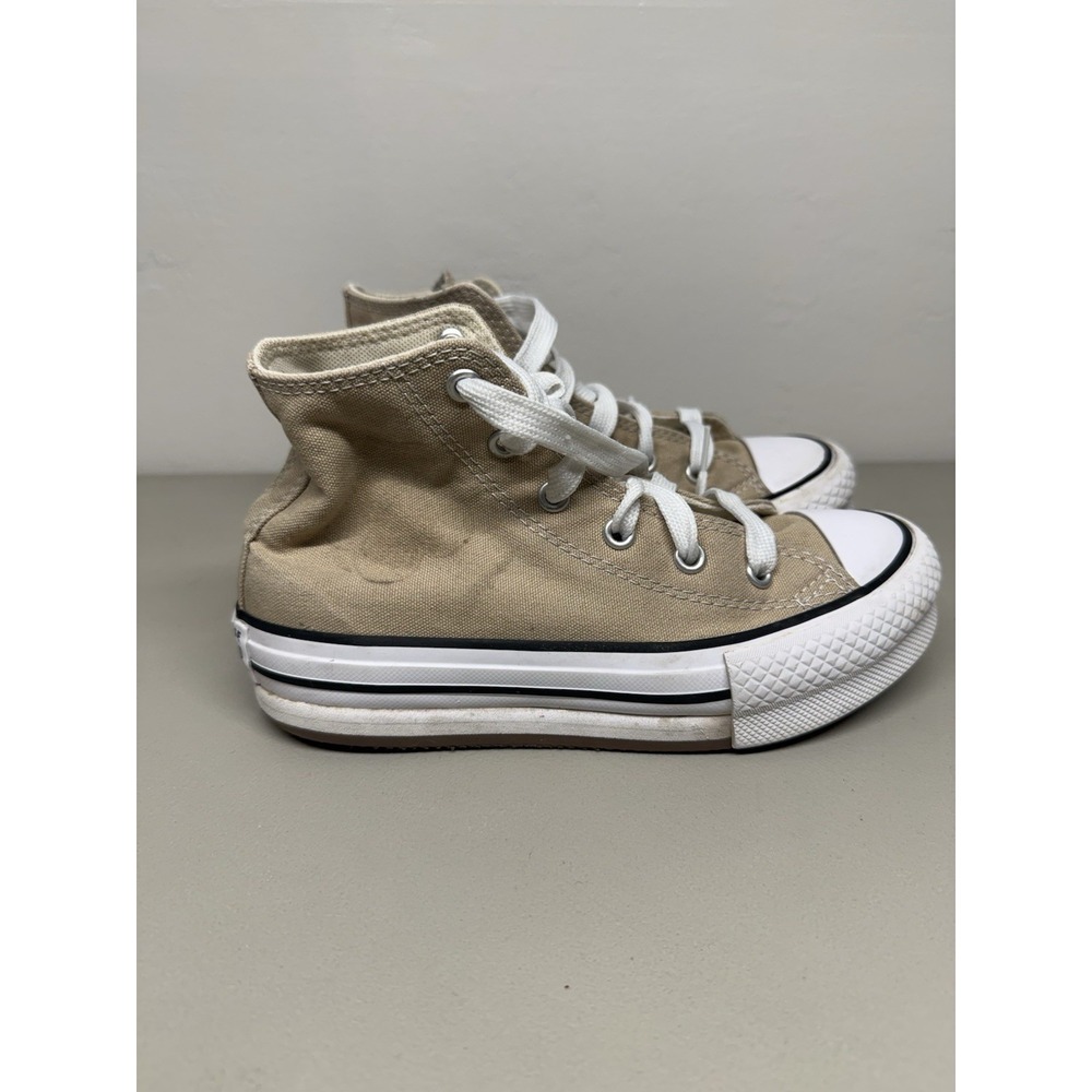 Converse Chuck Taylor All Star EVA Lift Hi Beige Tan Canvas A06344F Youth Sz 1